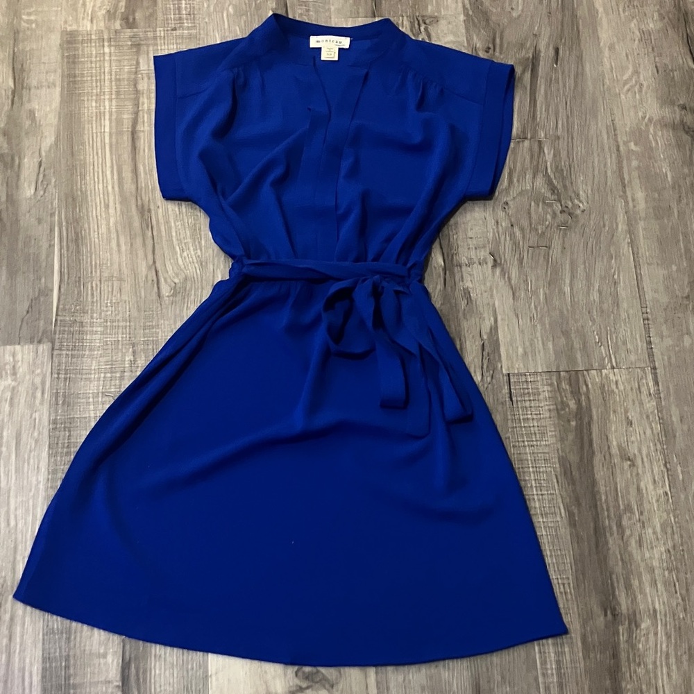 Monteau Elegant Blue Mini Dress